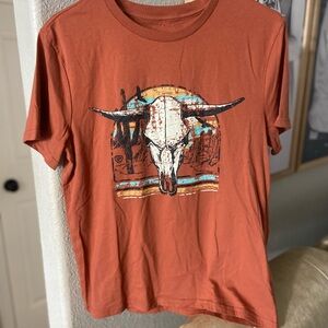 Western bull tee burnt orange